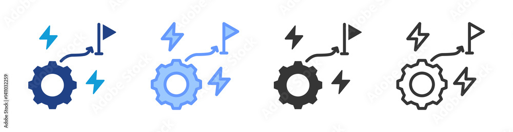 Aufkleber Tactic icon set multiple style collection
