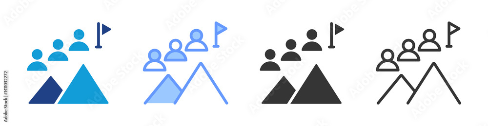 Aufkleber competitive advantage icon set multiple style collection