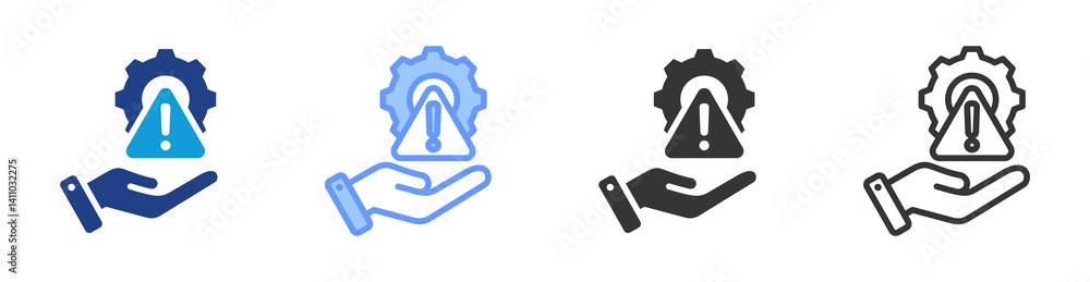 Poster Risk Management icon set multiple style collection