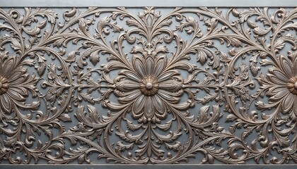 Obraz premium Ornate metal wall panel design with floral patterns 