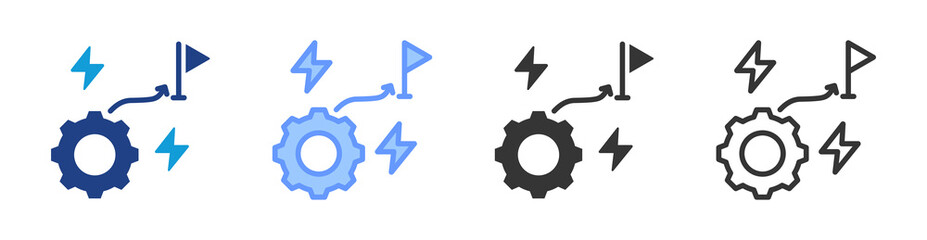 Tactic icon set multiple style collection
