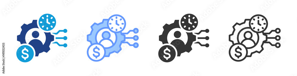 Poster Resource Allocation icon set multiple style collection