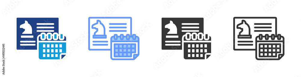 Aufkleber longterm planning icon set multiple style collection