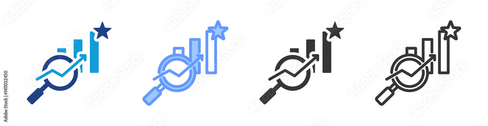Poster Competitive Analysis icon set multiple style collection
