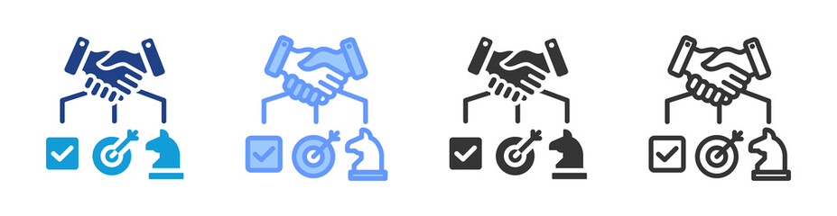 Strategic Partnership icon set multiple style collection