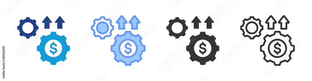 Poster Business Development icon set multiple style collection