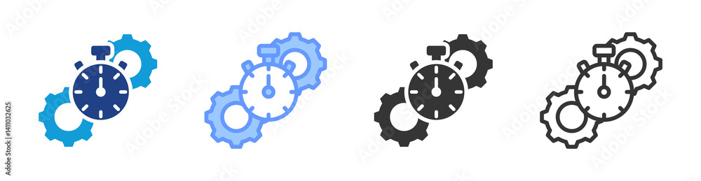Poster Operational Efficiency icon set multiple style collection