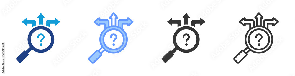 Poster Decision Analysis icon set multiple style collection