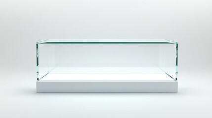 Glass case, sleek and clear, perfect for display, white background