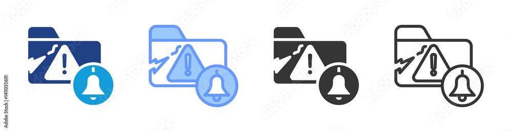 Poster Breach Notification icon set multiple style collection