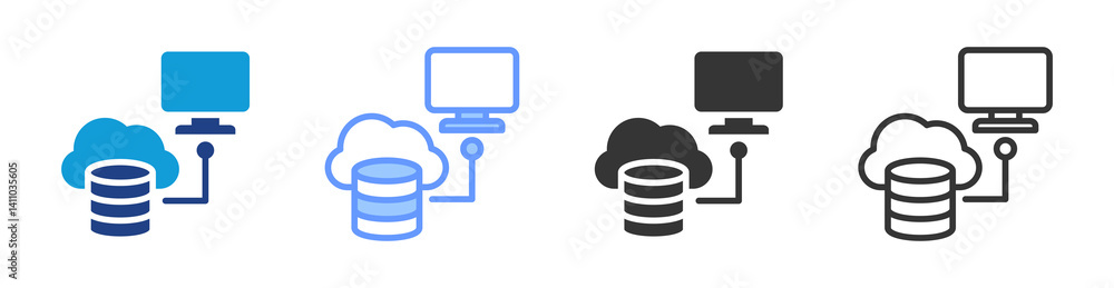 Poster Data Portability icon set multiple style collection