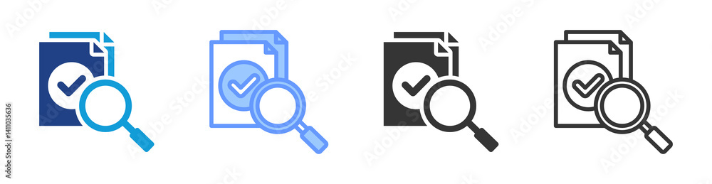 Poster Data Audit icon set multiple style collection