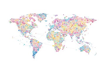 Fototapeta premium Global network connection world map , Generative AI