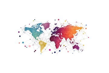 Fototapeta premium Global network connection world map , Generative AI