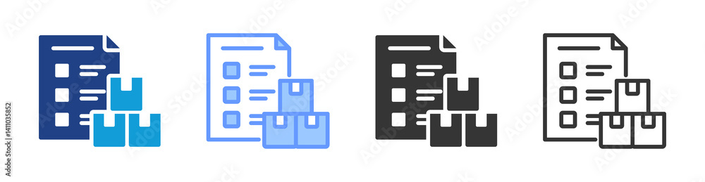 Poster Data Inventory icon set multiple style collection