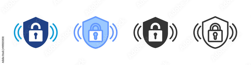 Aufkleber cyber resilience icon set multiple style collection