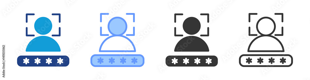 Aufkleber User Authentication icon set multiple style collection