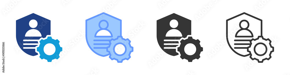 Poster Privacy Setting icon set multiple style collection