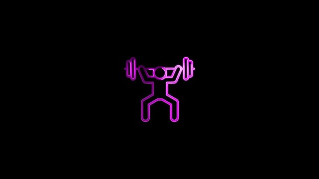 Sport icon weightlifter. weightlifting gym weight fitness sport gymnastics, athlete squats with barbell icon,