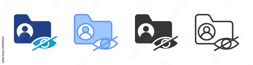 Poster Data Privacy icon set multiple style collection