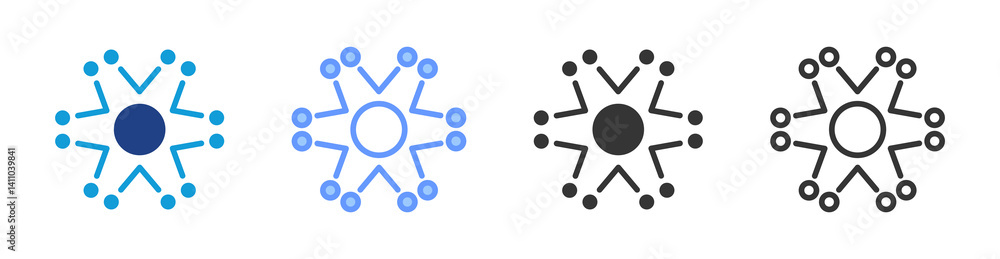 Poster Disseminate icon set multiple style collection