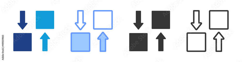Aufkleber Shift icon set multiple style collection