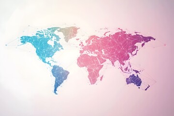 Global network connection world map , Generative AI