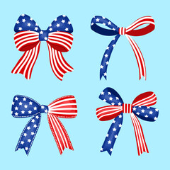 The US flag with bows illustration 