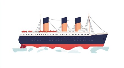 Vintage ocean liner illustration