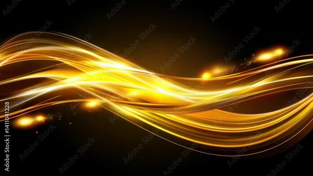 Poster golden light waves create vibrant flow, illuminating abstract background with energy and elegance, p