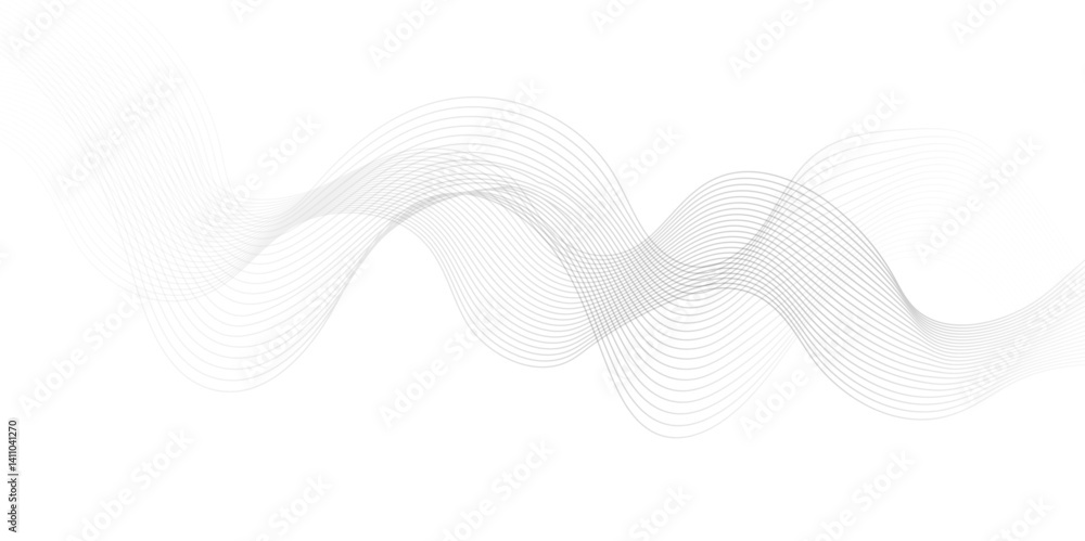 Poster abstract wavy curve lines background. modern template abstract design flowing particles wave digital
