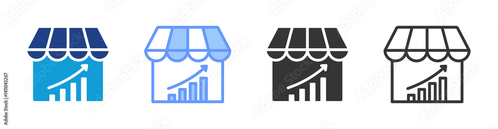 Poster Sales icon set multiple style collection