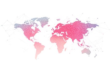 Global network connection world map , Generative AI	
