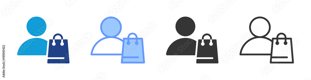 Poster Customer icon set multiple style collection