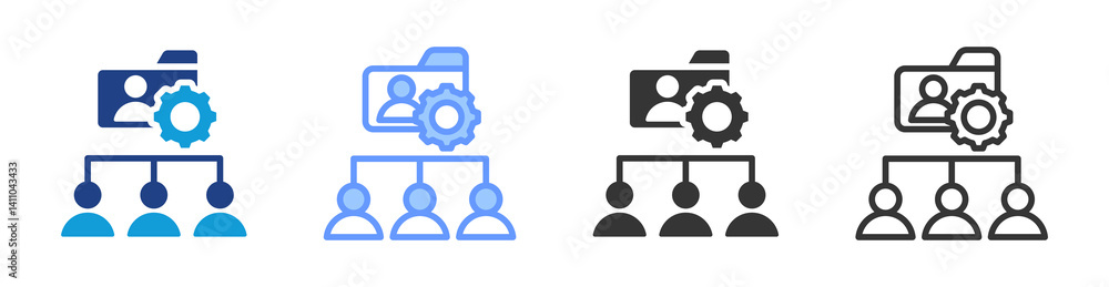 Poster Customer Database icon set multiple style collection