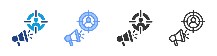 Target Marketing icon set multiple style collection