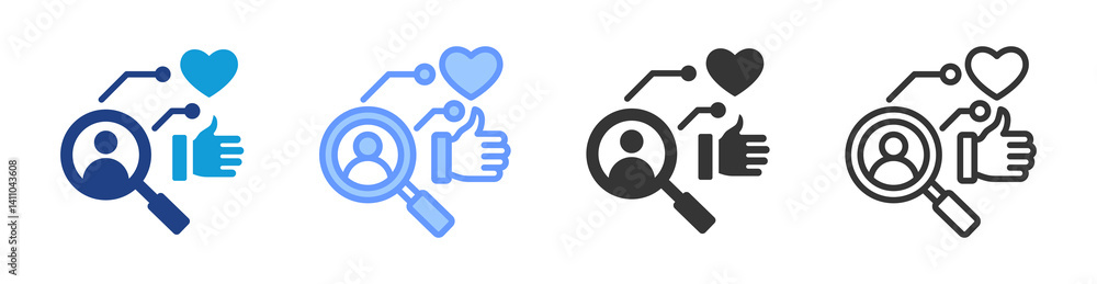 Poster Customer Analysis icon set multiple style collection