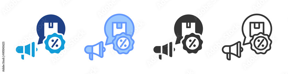 Poster sales promotion icon set multiple style collection