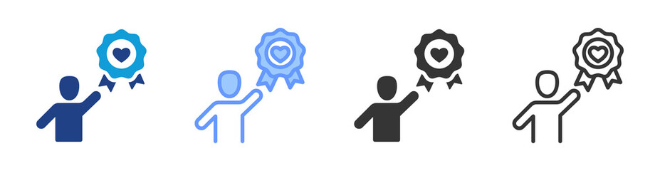 Customer Loyalty icon set multiple style collection