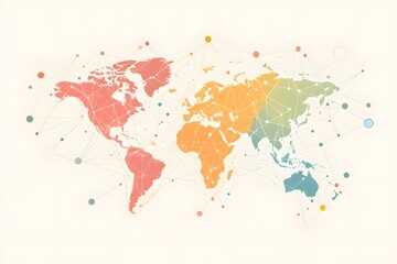 Global network connection world map , Generative AI