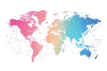 Global network connection world map , Generative AI