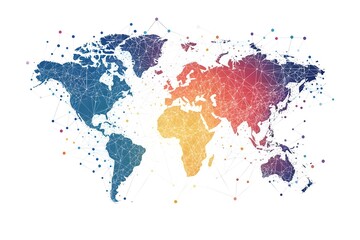 Fototapeta premium Global network connection world map , Generative AI