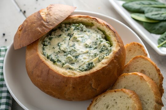 cob loaf spinach dip