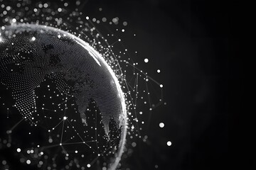 Obraz premium Global network connection world map , Generative AI