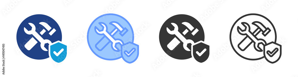 Poster maintenance icon set multiple style collection