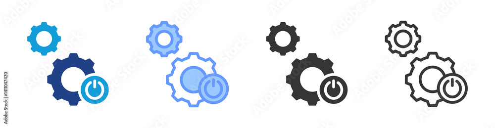 Poster Power Control icon set multiple style collection