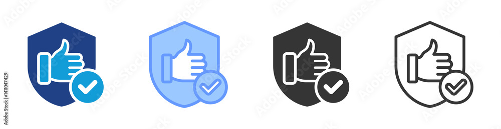 Poster Reliability icon set multiple style collection