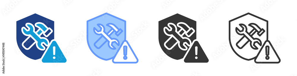 Poster preventive maintenance icon set multiple style collection
