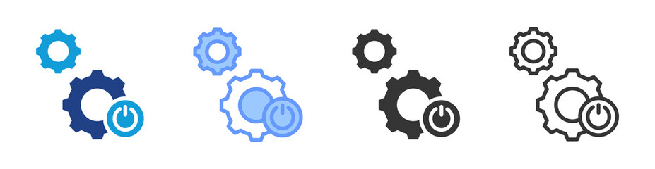 Power Control icon set multiple style collection