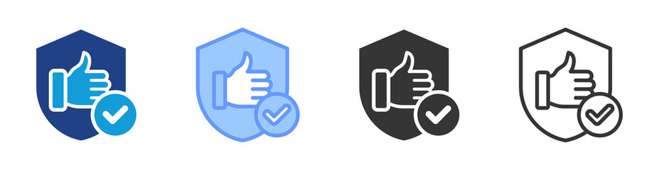 Reliability icon set multiple style collection